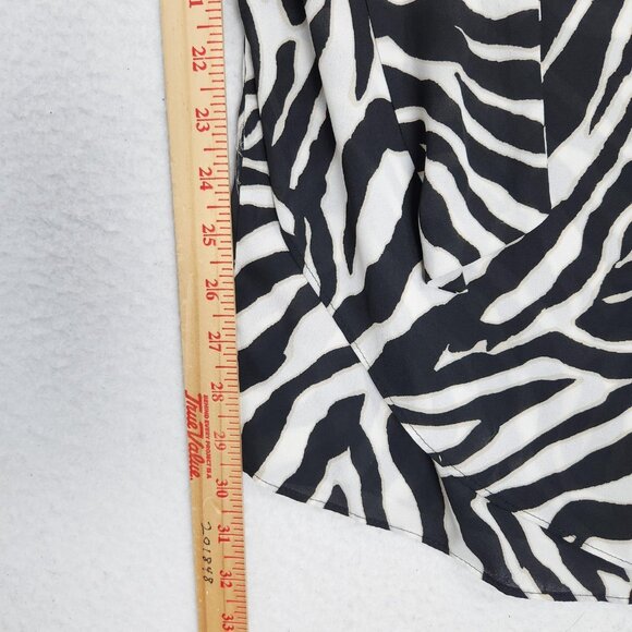 WHBM Jumpsuit Womens 8 Black White Zebra Print Wide Leg Belted Sleeveless Casual - Picture 8 of 14